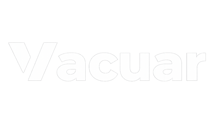 White 'Vacuar' logo on a white background